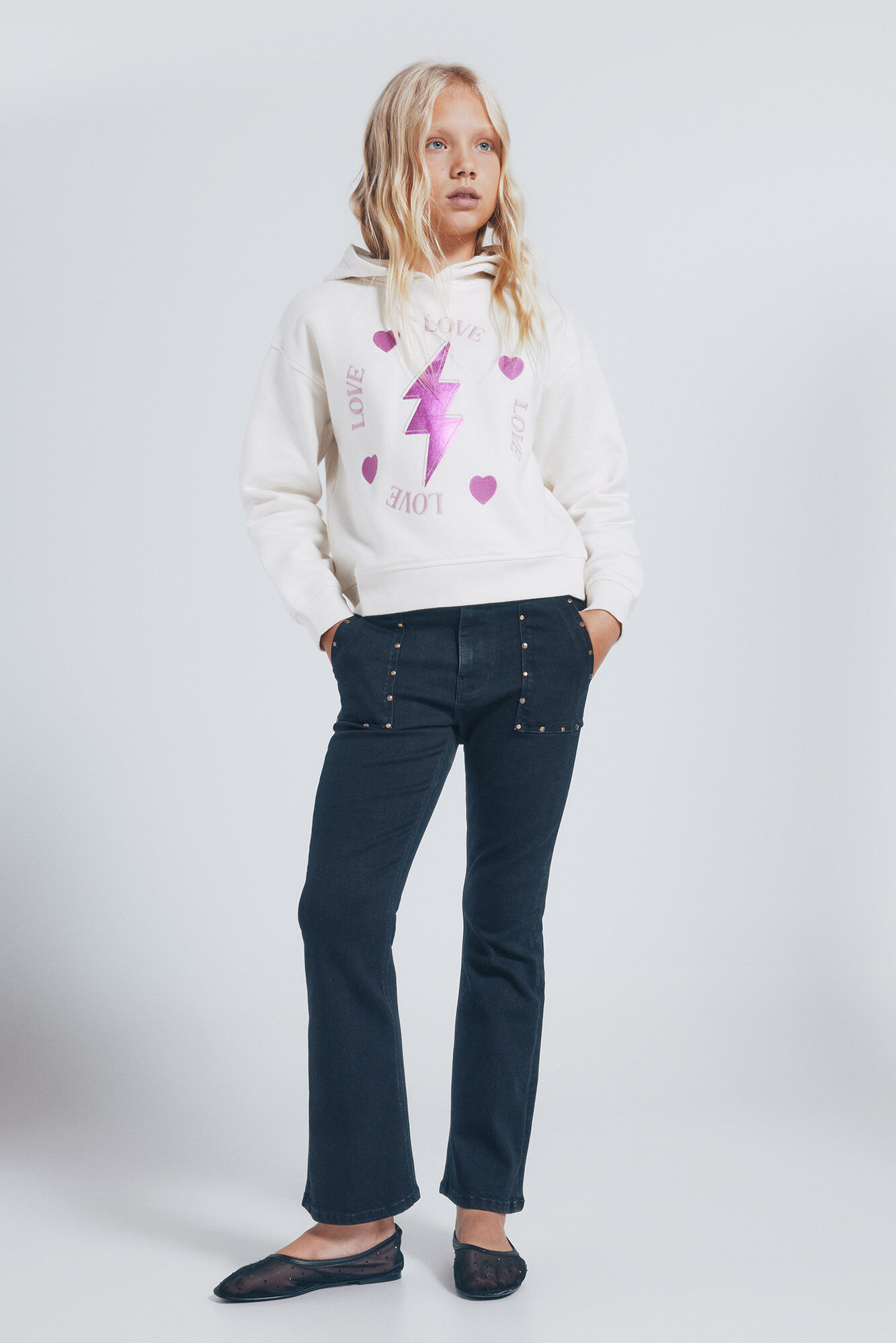 Springfield Kids Sudadera rayo ni&ntilde;a. blanco