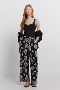Springfield Pantal&oacute;n de lino estampado