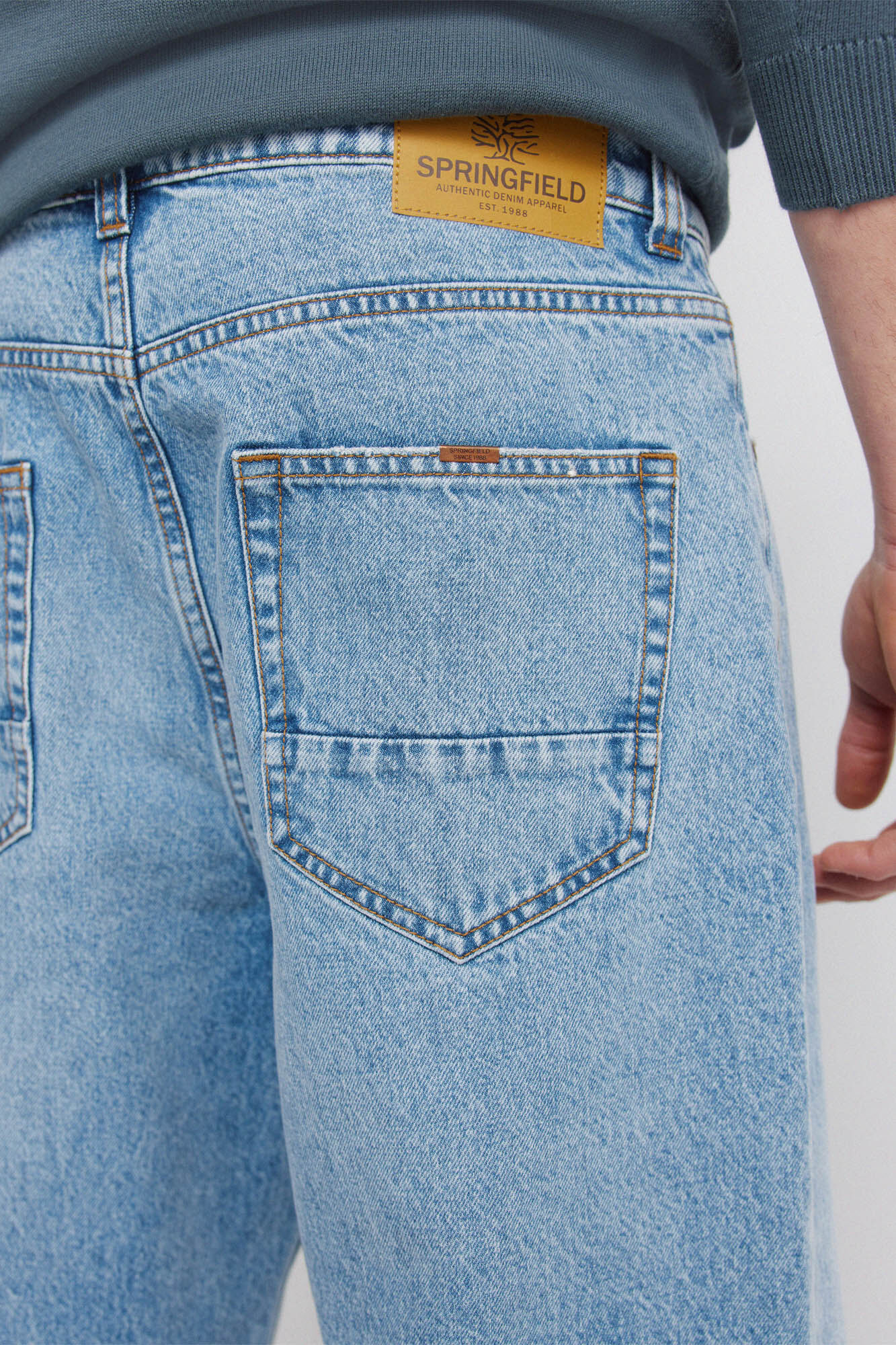 Springfield Jeans sobretintado wide leg azul