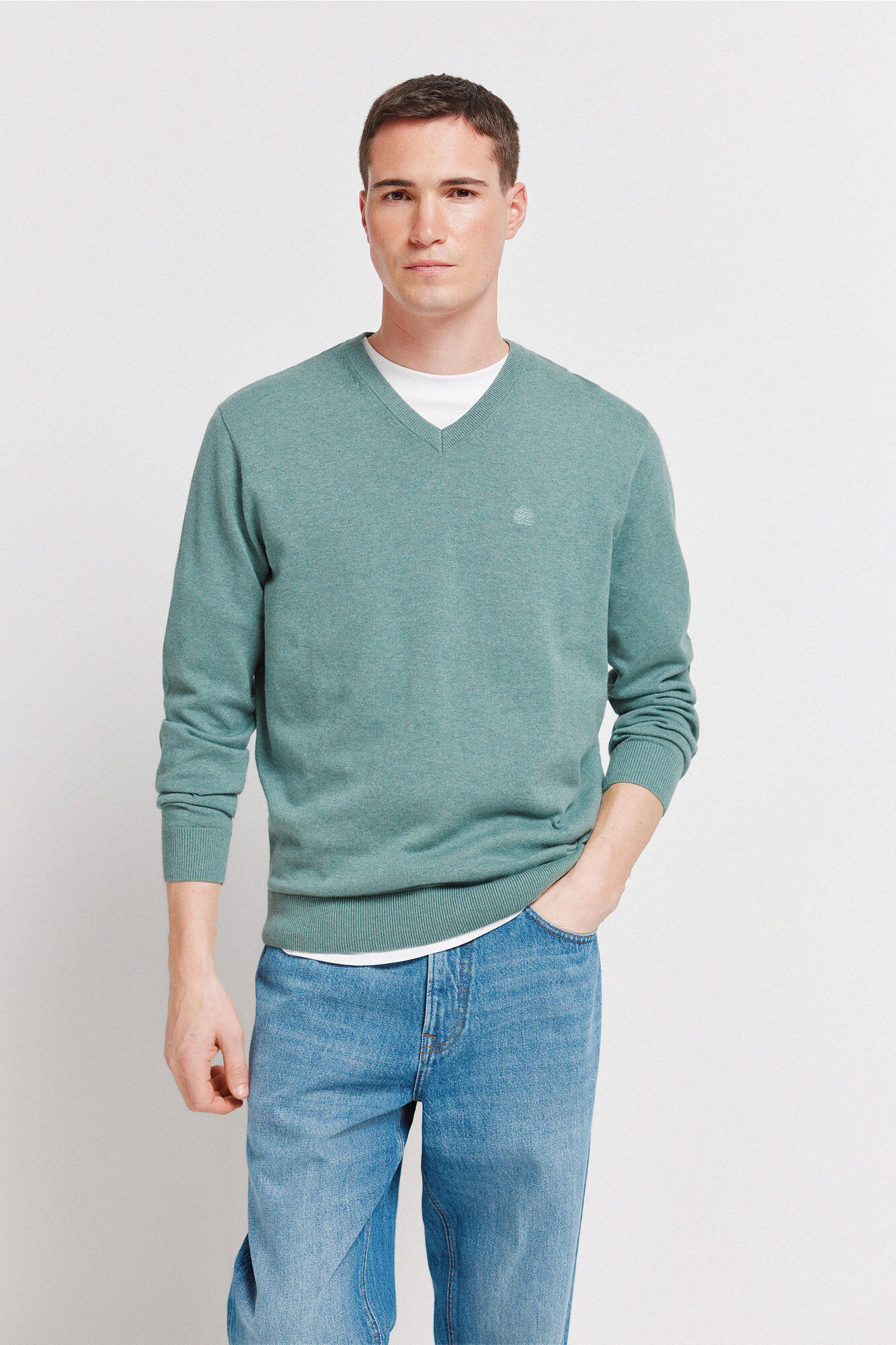 Springfield Su&eacute;ter b&aacute;sico cuello en pico logo Springfield