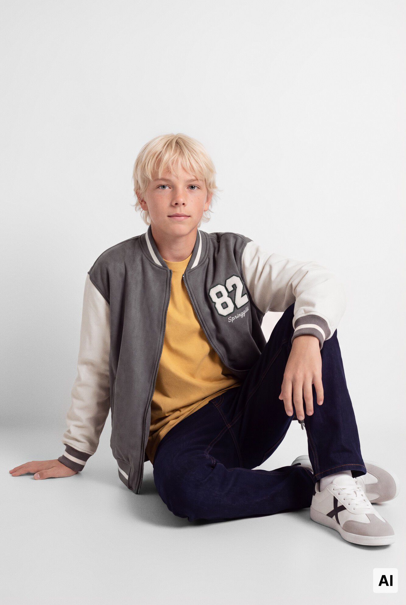 Springfield Kids Chamarra bomber para ni&ntilde;o gris