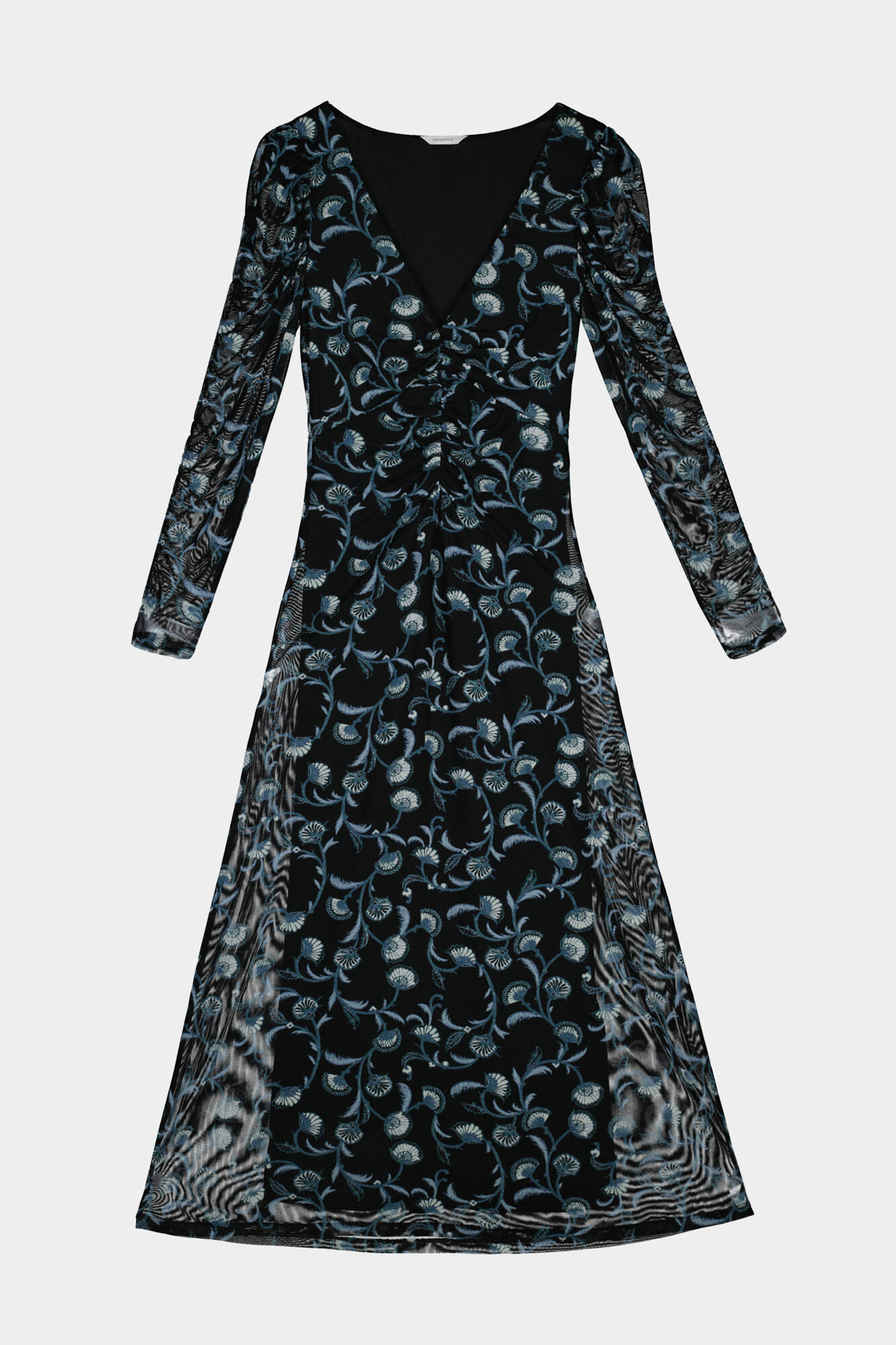Springfield Vestido Midi Gasa Estampado negro