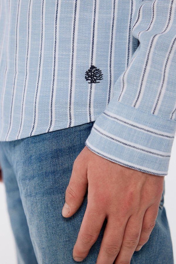 Springfield Camisa rústica rayas azul