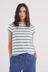 Springfield Playera algodón botones hombro estampado