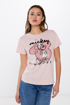 Springfield Playera Mickey Mouse relieve rosa