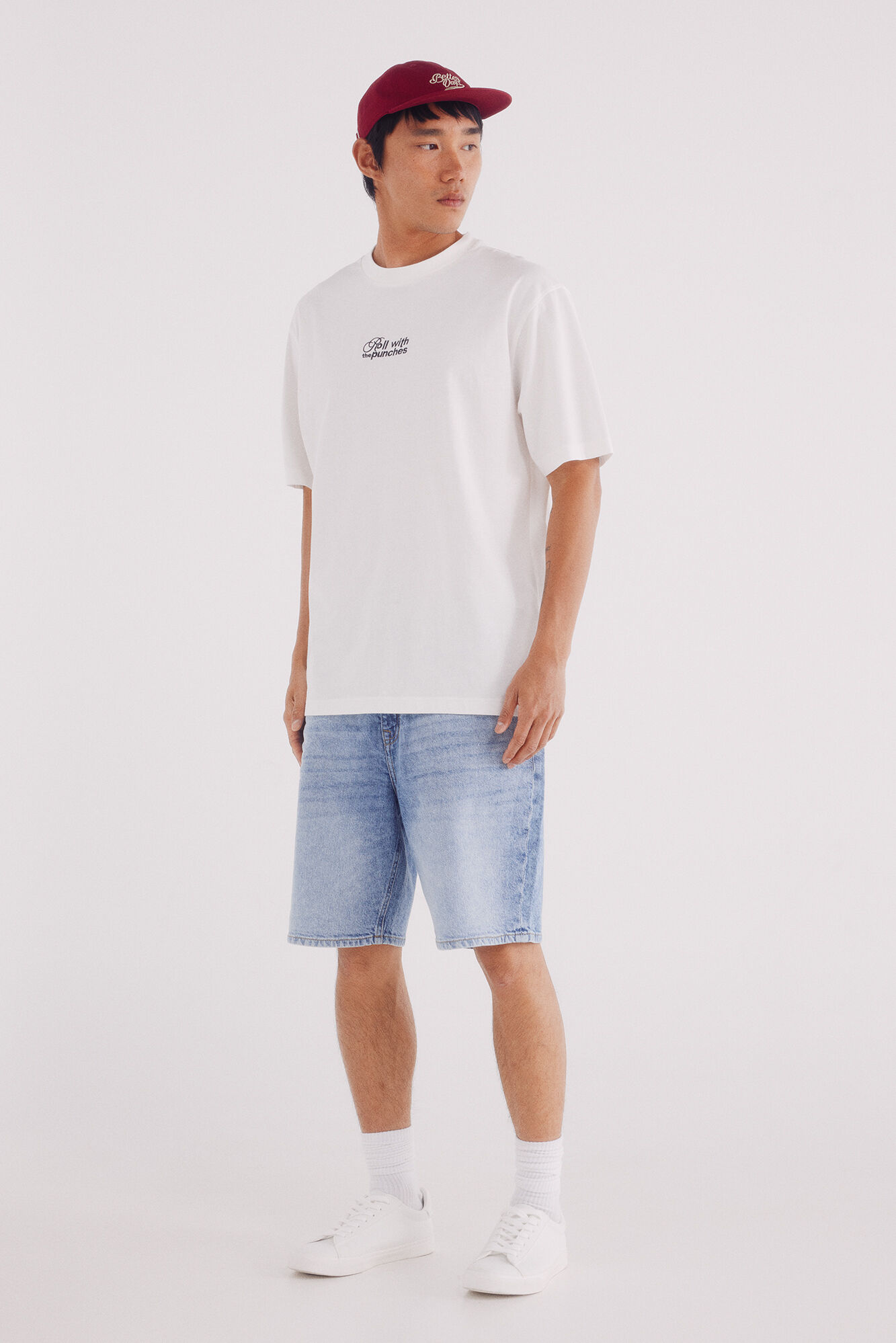 Springfield Camiseta roll with de punches marfil