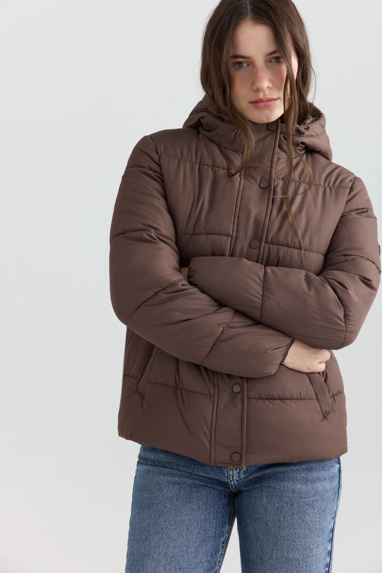 Springfield Chamarra corta acolchada con capucha