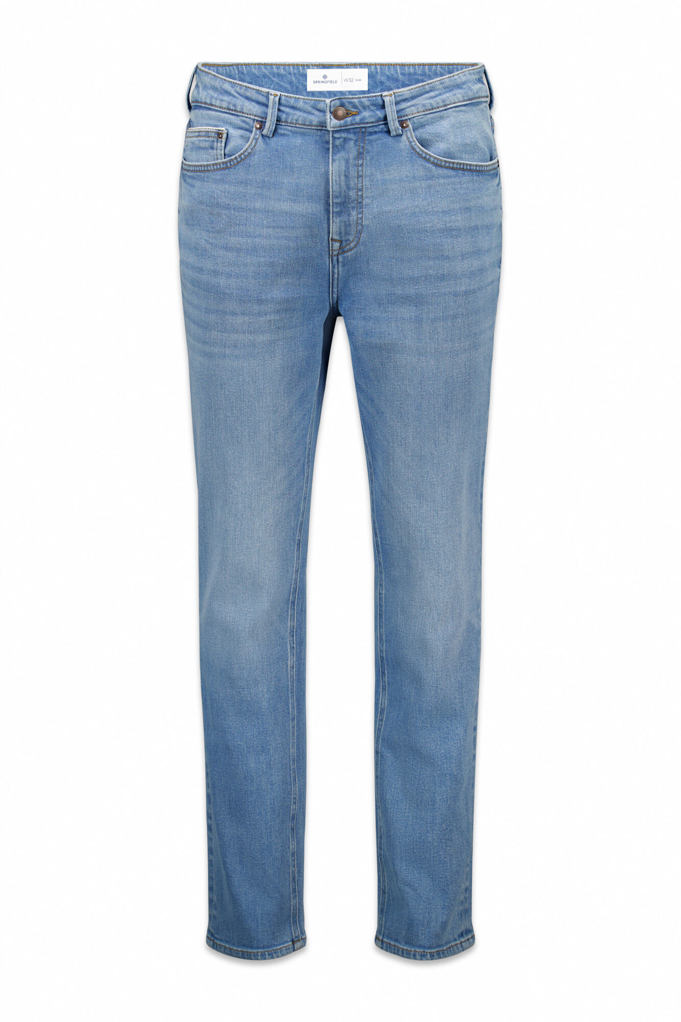 Springfield Jeans ajustados de lavado medio azul