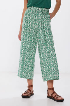 Springfield Pantalones culotte fluidos estampados khaki