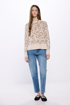 Springfield Suéter intarsia animal beige