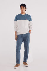 Springfield Pantalón slim fit lavado azul