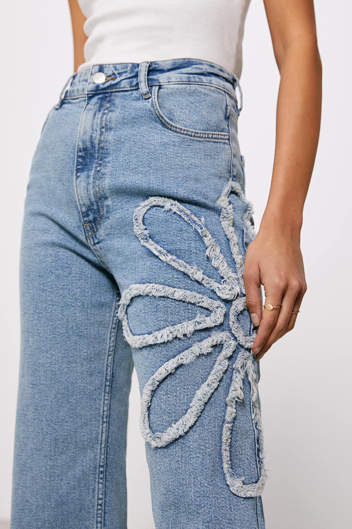 High Spirits Jeans Fleur azul