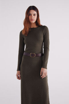 Springfield Vestido midi estructura khaki