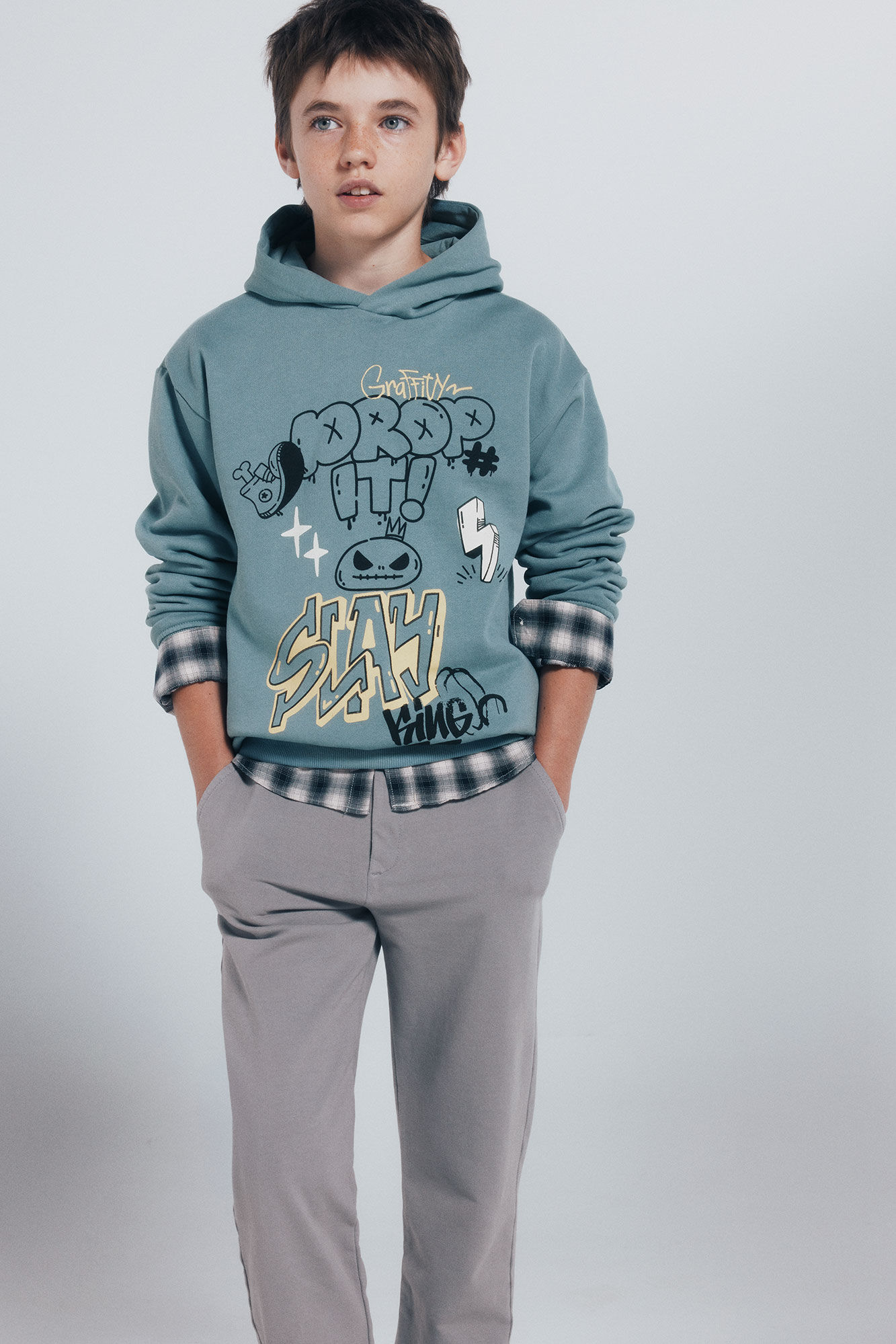 Springfield Kids Pantal&oacute;n chino comfort slim fit ni&ntilde;o gris