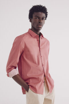 Springfield Camisa popelín micro print easy care rosa