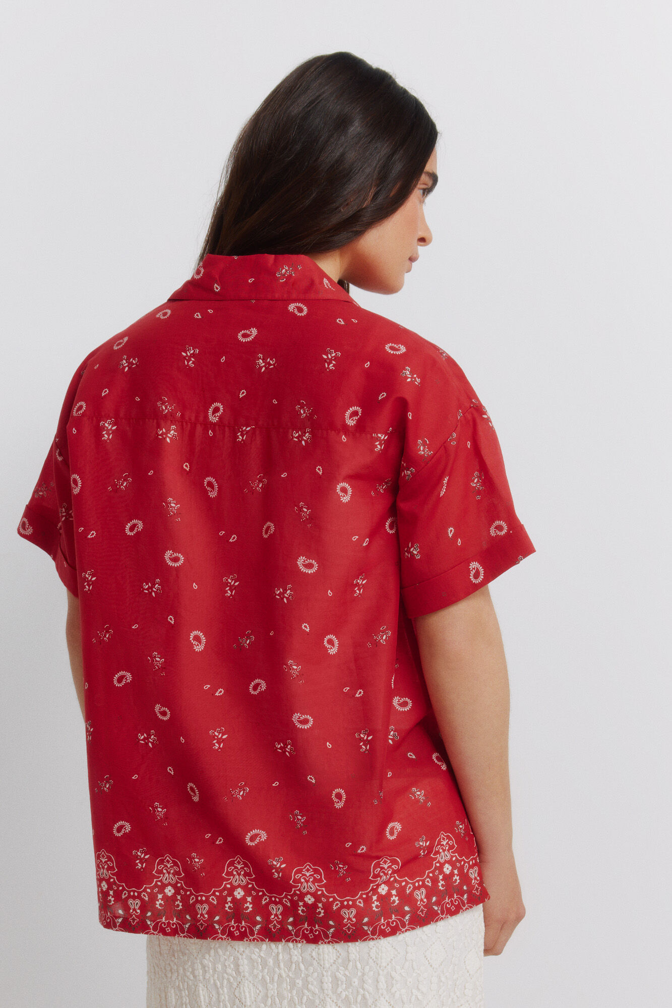 Springfield Camisa oversize estampada rojo