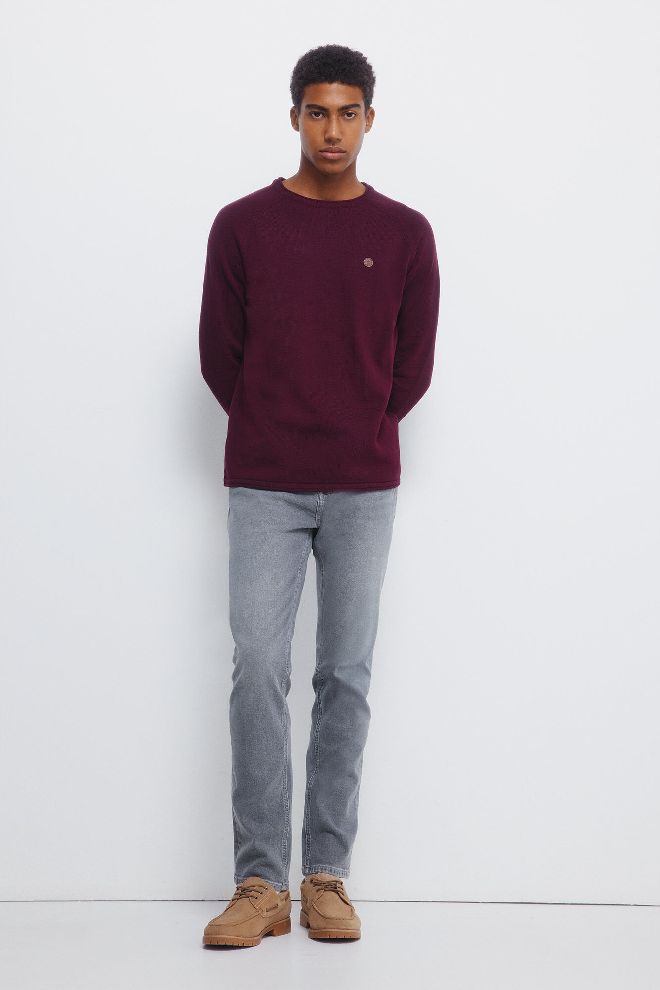 Springfield Jersey de cuello liso p&uacute;rpura