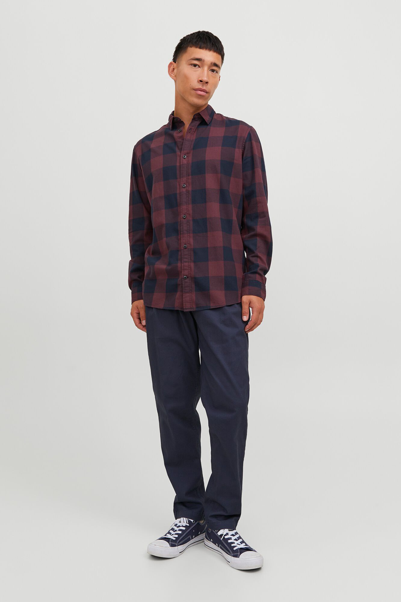 Jack & Jones Camisa slim a cuadros rojo