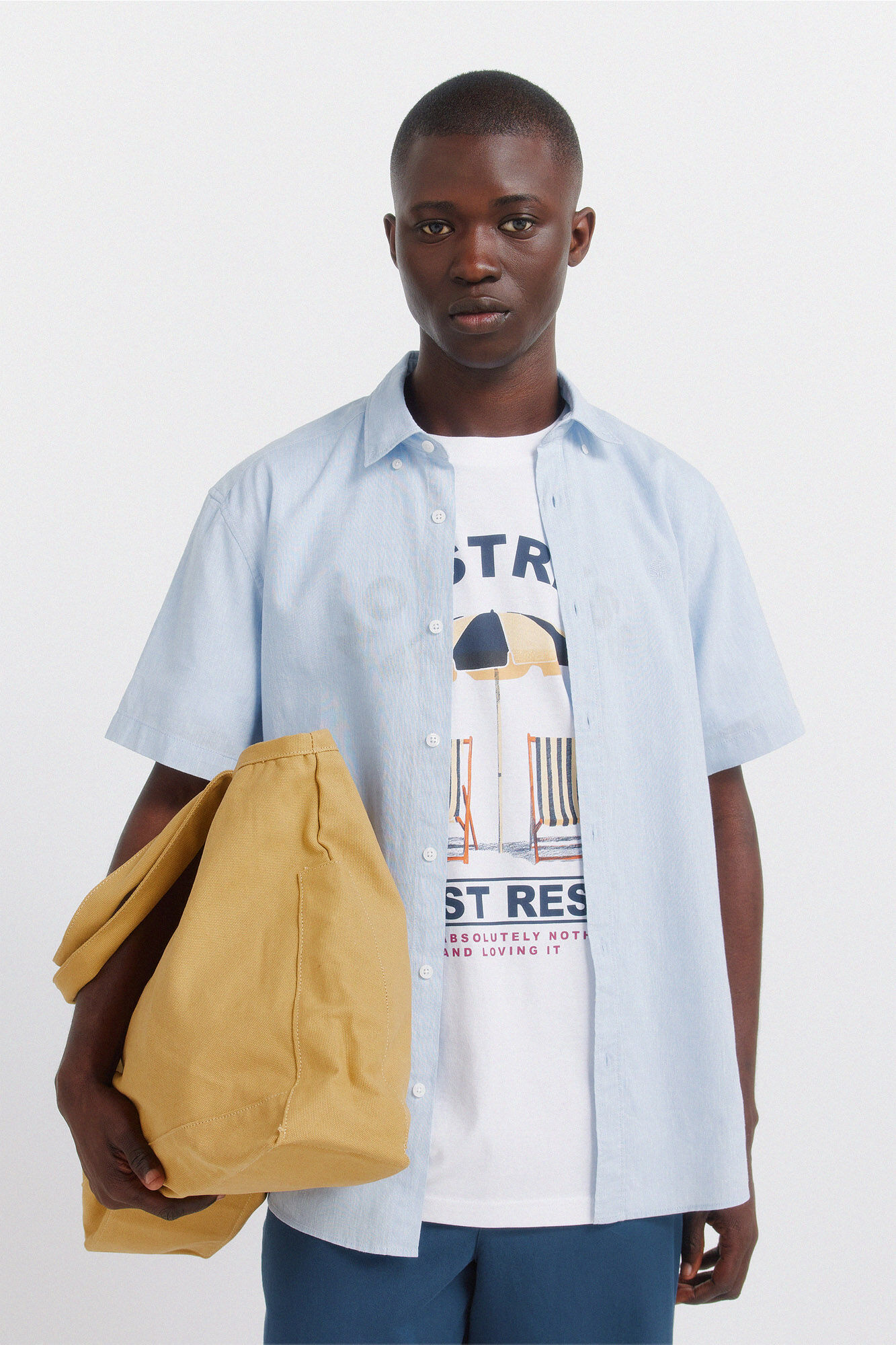 Springfield Camisa de manga corta de lino