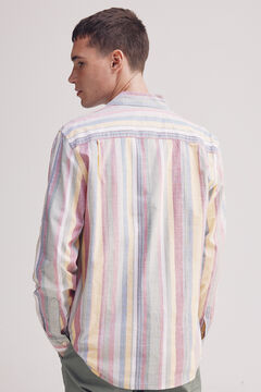 Springfield Camisa rayas algodón slub amarillo
