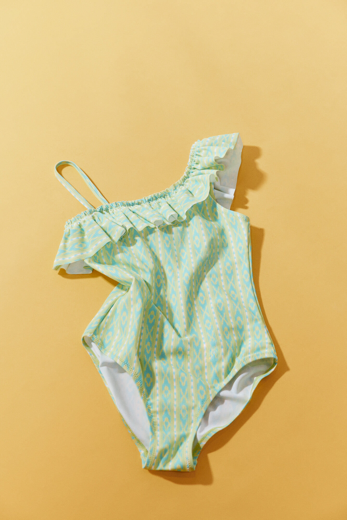 Springfield Kids Traje de ba&ntilde;o asim&eacute;trico ikat para ni&ntilde;a verde