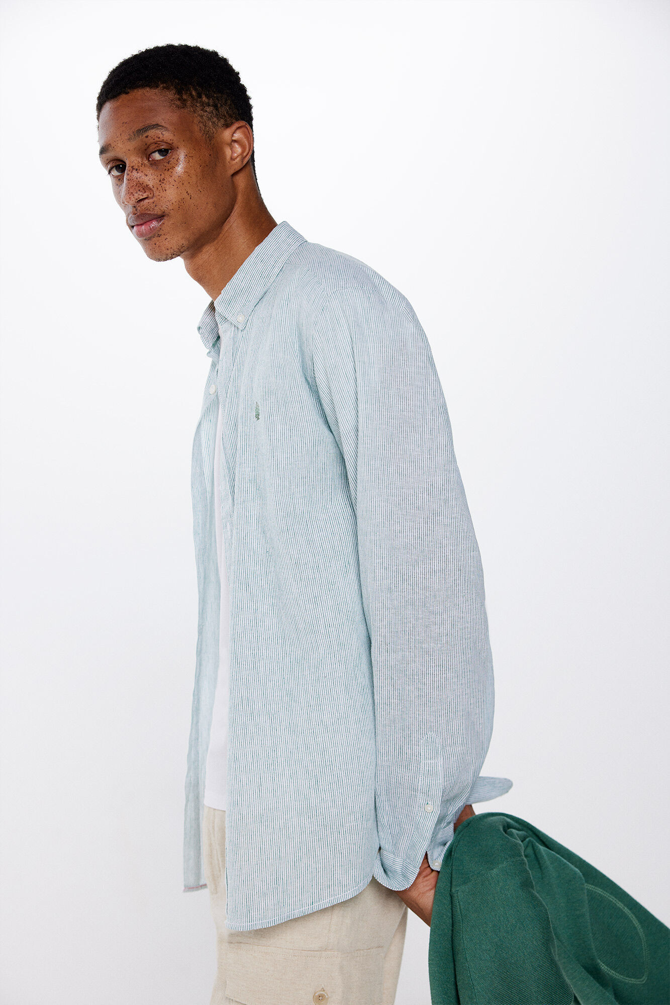 Camisa lino rayas Camisas de hombre Springfield MX