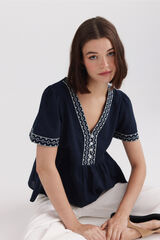 Springfield Camisa peplum con detalles en el escote marino