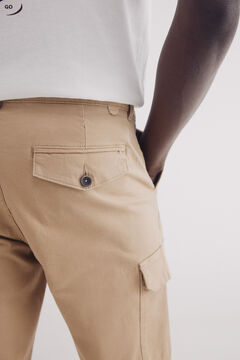 Springfield Pantalón chino cargo comfort slim fit beige