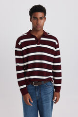 Springfield Polo manga larga de rayas jacquard rojo