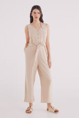 Springfield Jumpsuit tirantes algodón lino estampado