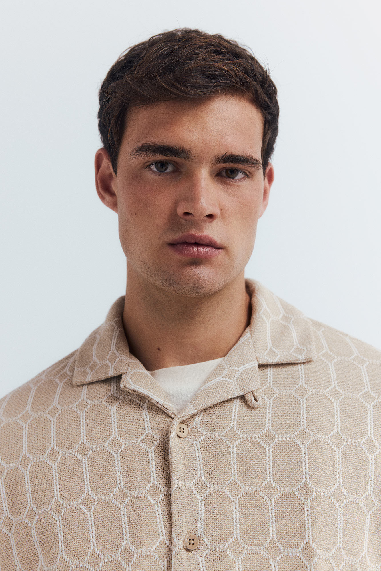 Springfield Camisa bowling manga corta tejido estampado