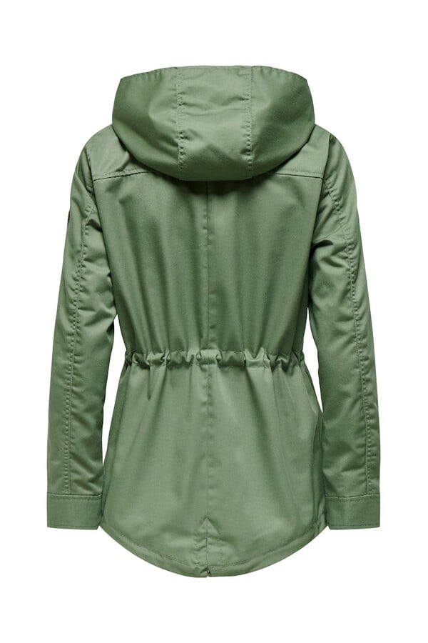 Only Parka con capucha verde