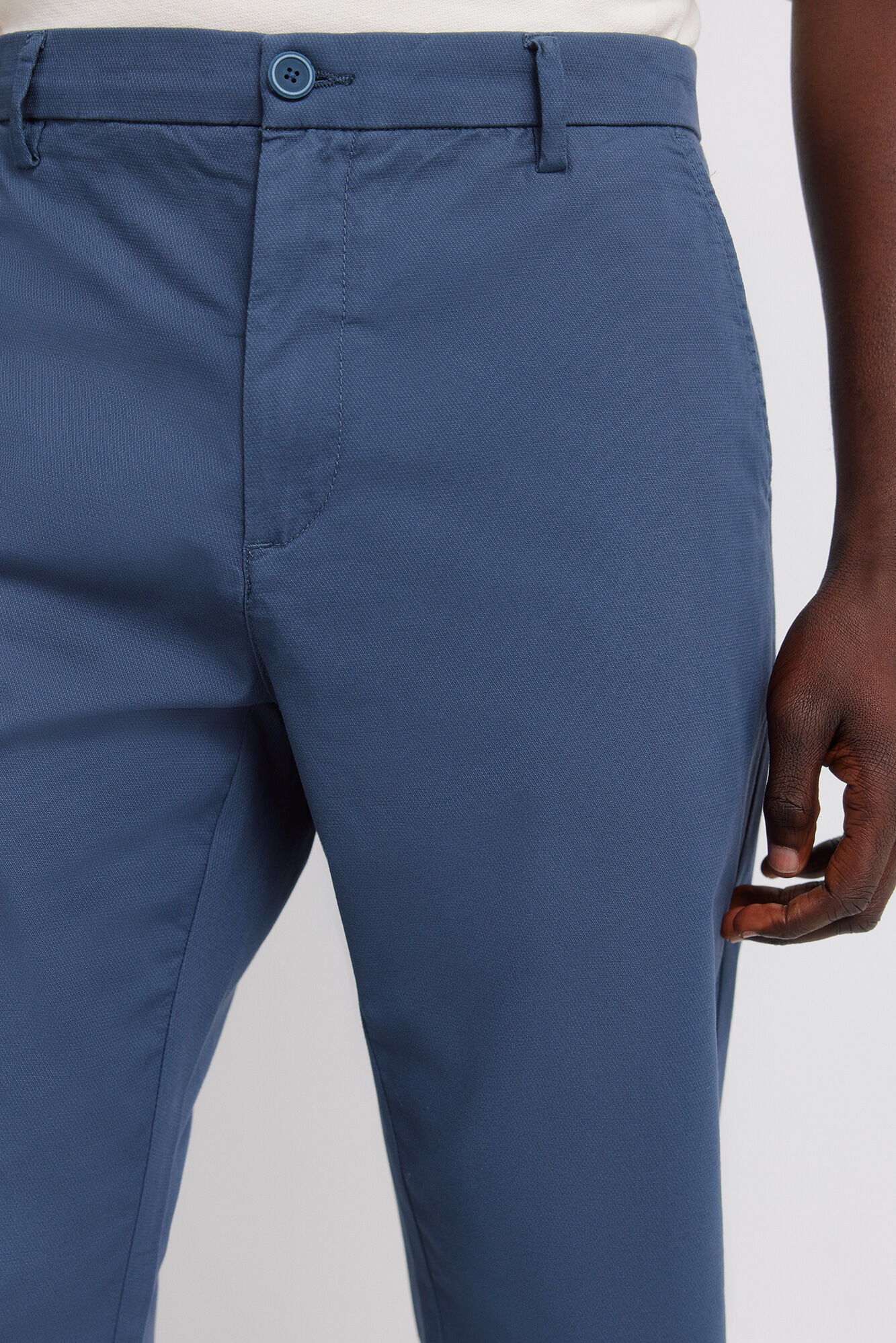 Springfield Pantal&oacute;n chino slim fit de estructura comfort azul mezcla