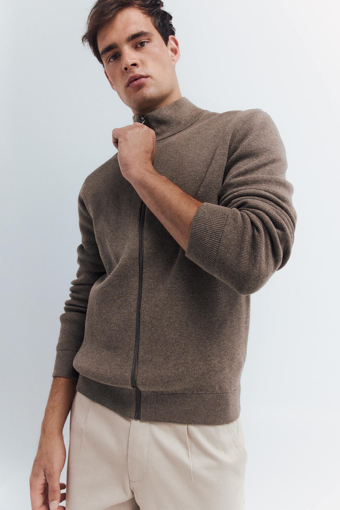 Springfield C&aacute;rdigan con cierre Milano caf&eacute;