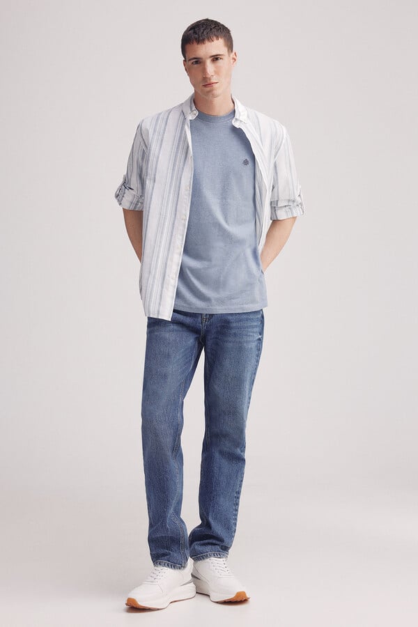 Springfield Playera melange básica azul