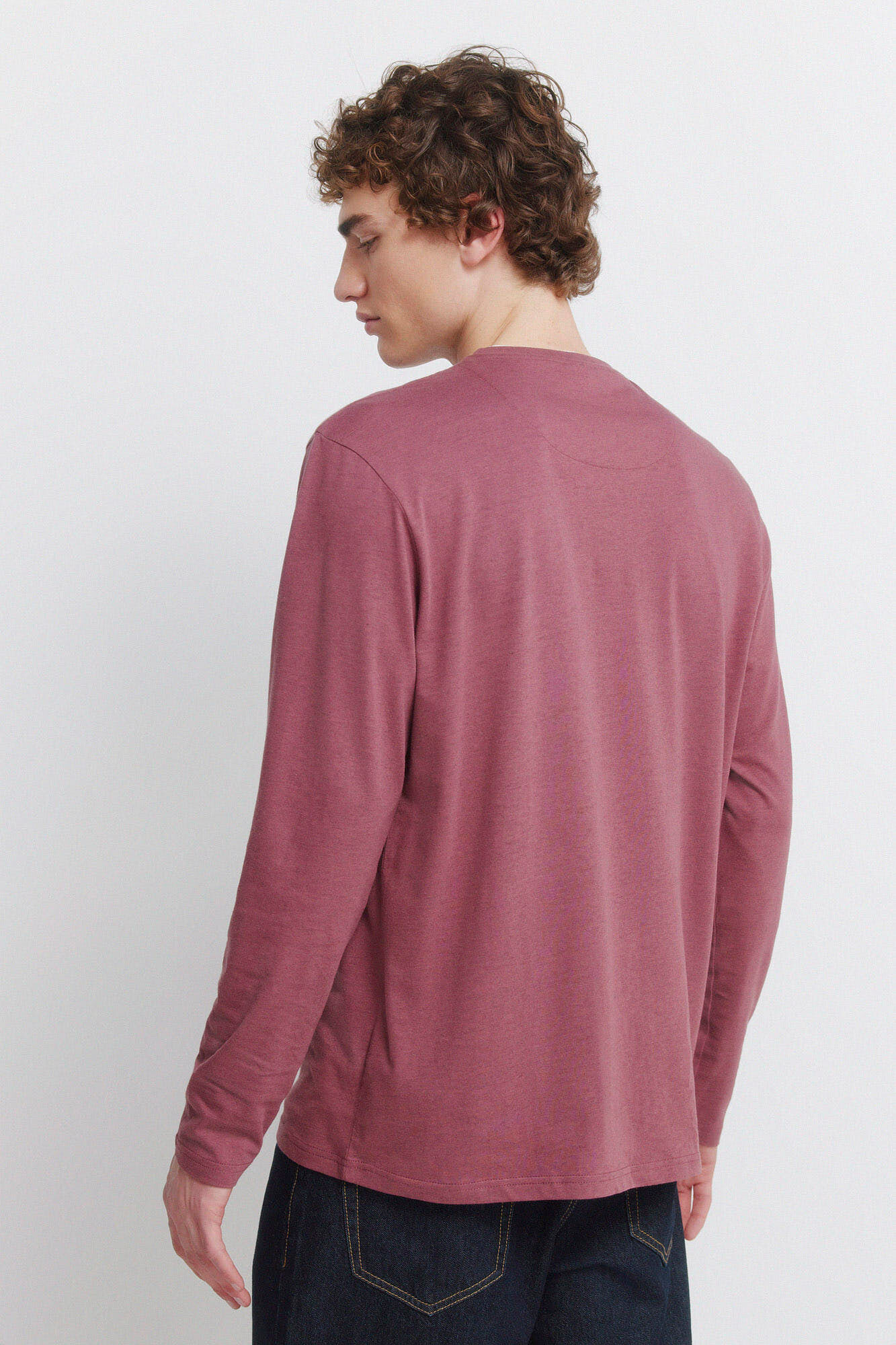 Springfield Camiseta manga larga doble efecto melange p&uacute;rpura