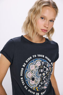 Springfield Playera gráfica étnica gris