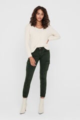 Only Pantalón cargo slim fit verde