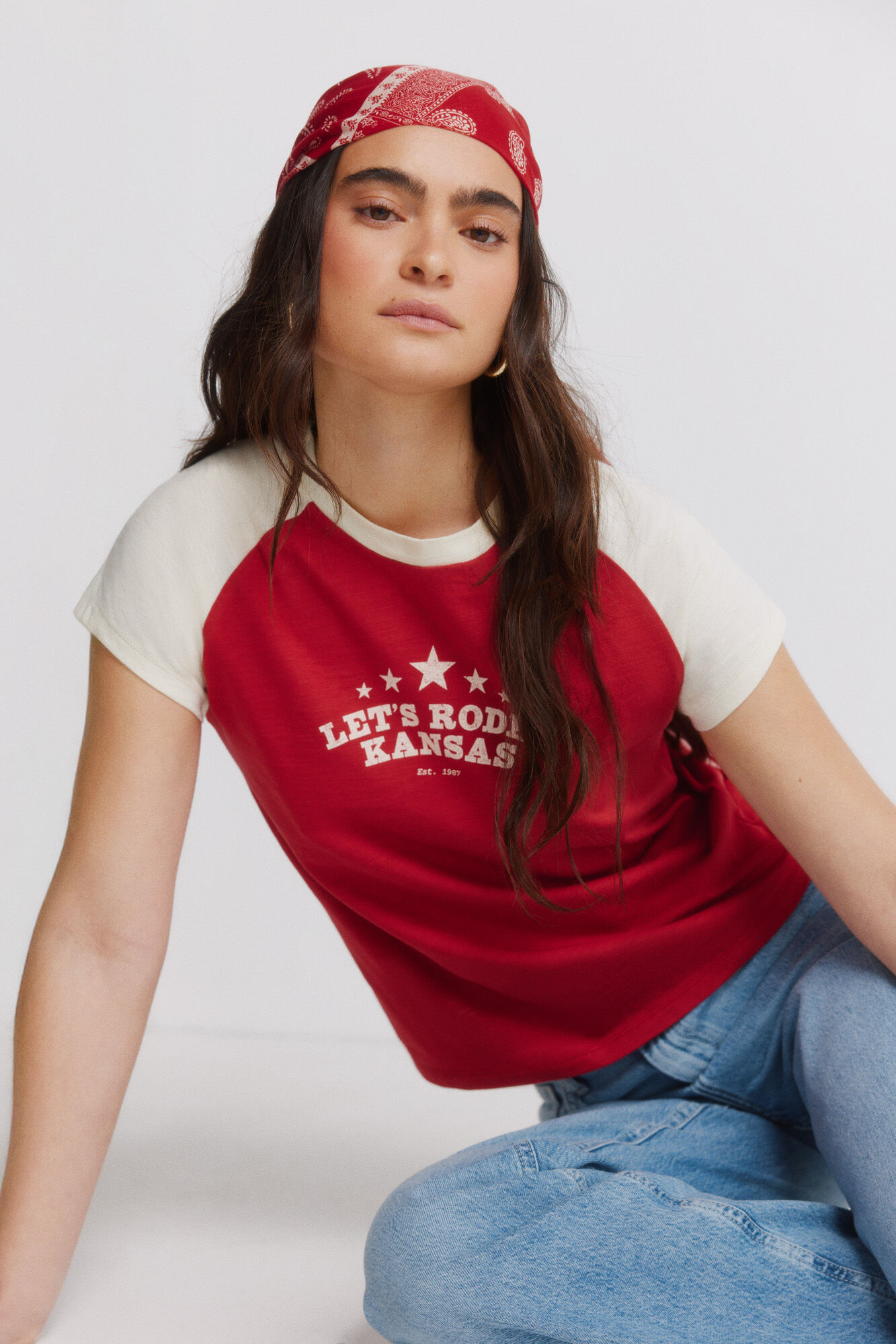 Springfield Playera de algod&oacute;n "rodeo" rojo