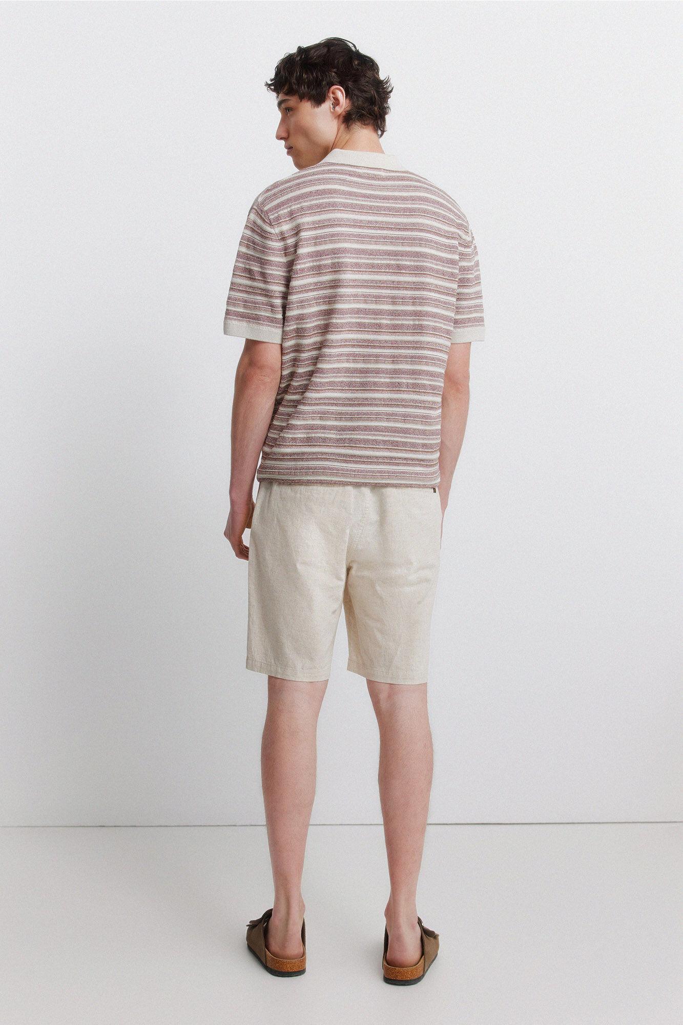 Springfield Bermudas de lino comfort slim fit blanco