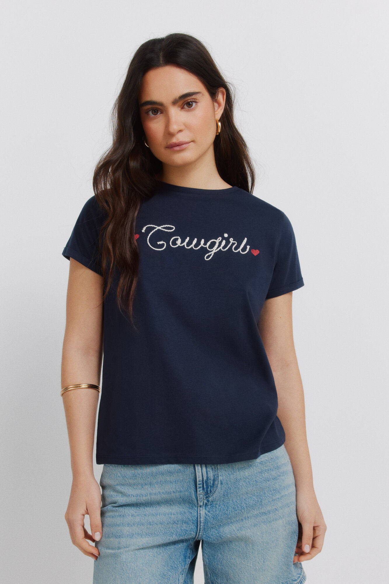 Springfield Playera de manga corta de algod&oacute;n "cowgirl"
