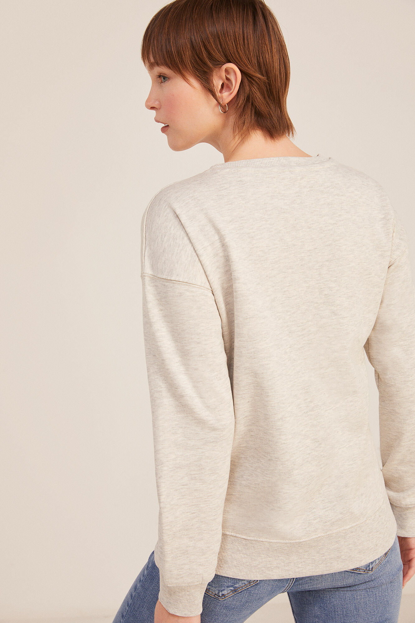 Springfield Sudadera &Aacute;rbol C&iacute;rculo Flores beige