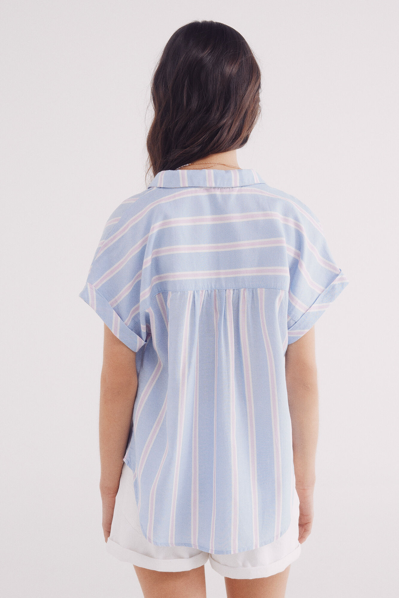 Springfield Camisa manga corta oxford azul