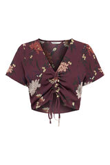 Only Playera crop de manga corta fucsia
