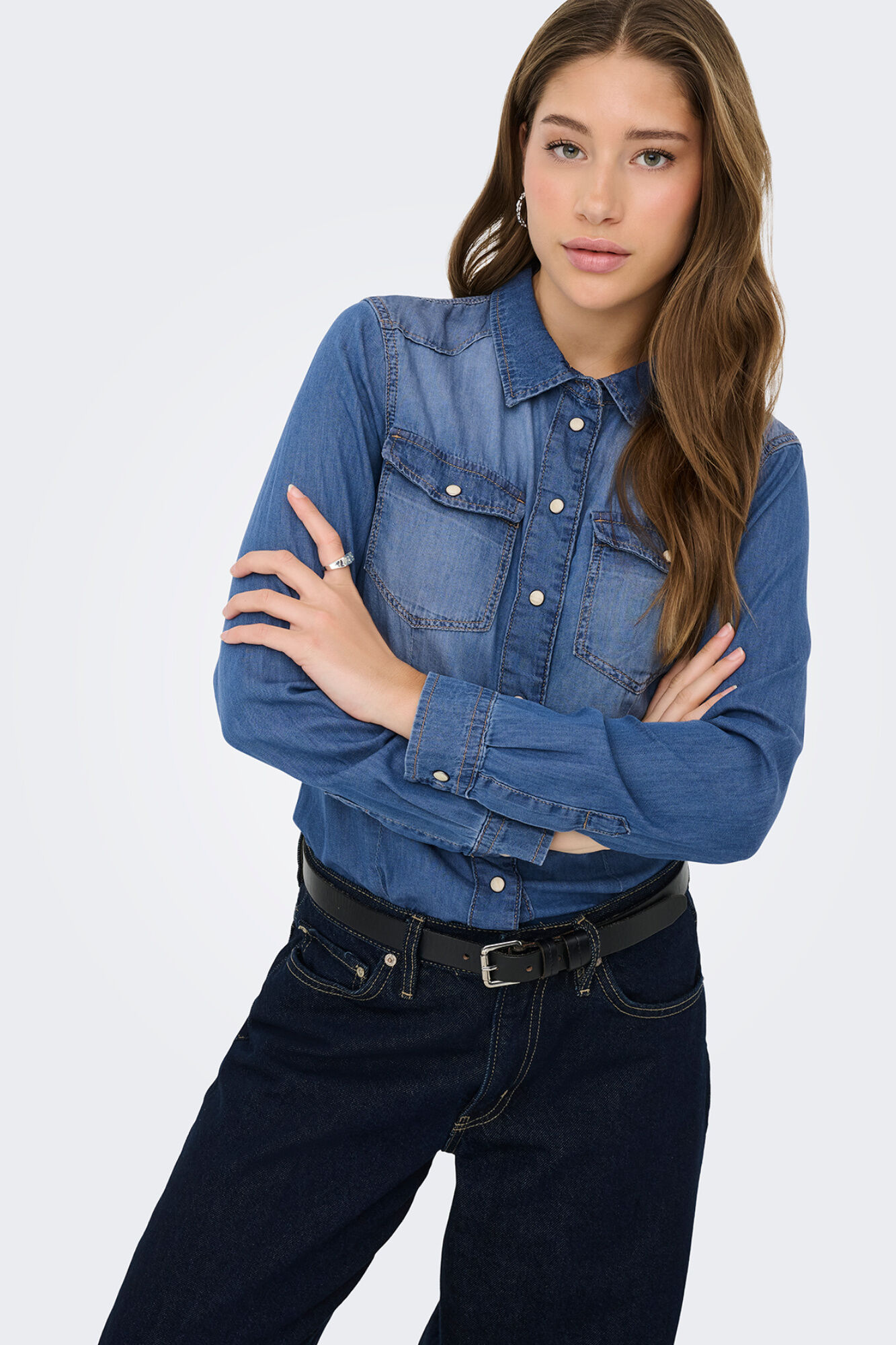 Only Camisa denim de manga larga