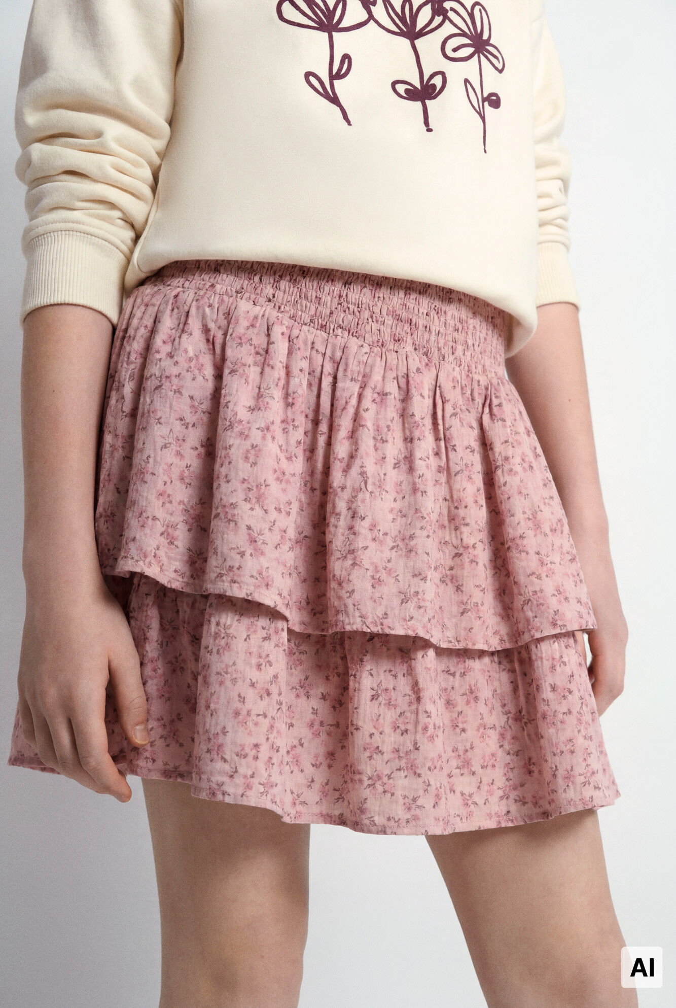Springfield Kids Falda de flores para ni&ntilde;a rosa