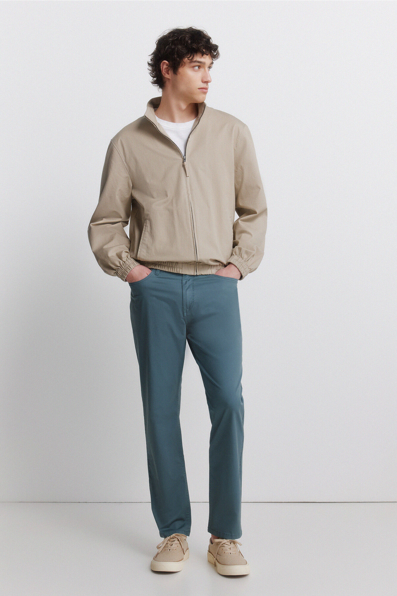 Springfield Pantal&oacute;n slim fit de 5 bolsillos lavado