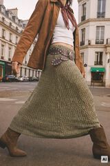 Springfield Falda midi de crochet khaki