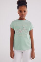 Springfield Playera bici cordón niña verde