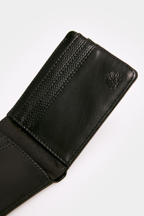 Springfield Cartera básica efecto piel con micro perforado negro